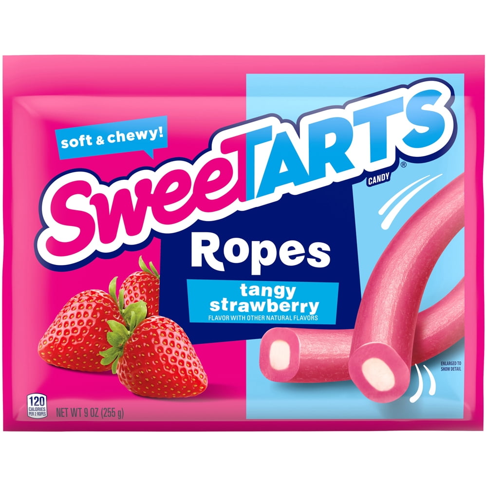 SweeTARTS Soft & Chewy Ropes Tangy Strawberry Candy, 9 Oz