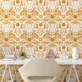 thumbnail image 2 of Ambesonne Baroque Peel & Stick Wallpaper for Home, Swirls Leaves Lyra Damask, 13"x100", Marigold White, 2 of 5