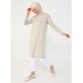 thumbnail image 5 of Viscose Fabric Crew-Neck Tunic - Pelican - Refka Basic, 5 of 8