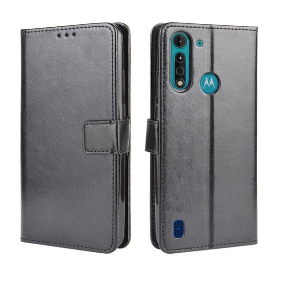 Funda tipo libro para Motorola MOTO G8 Power Lite, cartera todo‑en‑uno, funda multifuncional con tarjetero y correa de muñeca desmontable
