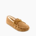 thumbnail image 3 of Minnetonka Men's Sheepskin Hardsole Moccasin Slippers 12 M Tan, 3 of 7