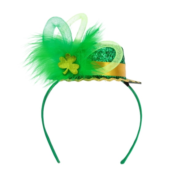 Cinvoph Green Shamrock Headband St. Patrick's Day Boppers Headwear for Irish Party Decor & Festive Costume 8.8"