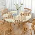 thumbnail image 3 of Pioneer Flower Floral Print Pattern Round Fitted Tablecloth with Elastic Edge,Dining Table Cover Waterproof,Outdoor Round Tablecloth for Camping,Dining,Indoor and Outdoor, 3 of 7