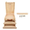 thumbnail image 2 of Wooden Easel Box, 2 Sliding Drawers Brush Paint Storing Extendable Height Art Pochade Box  for 24 Inch Canvas for Sketching, 2 of 7