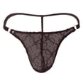 thumbnail image 1 of Intimates Men's Lace Mesh Pouch G-string Thong T-back Lingerie Brief Panty XL, 1 of 5