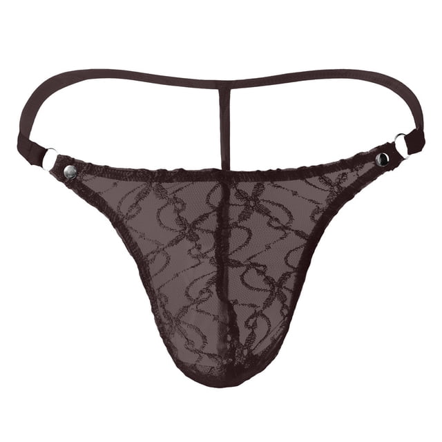 Intimates Men's Lace Mesh Pouch G-string Thong T-back Lingerie Brief Panty XL