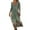 Army Green, variant on WTOBBY Women's Timeless Floral Print V-Neck 3/4 Sleeve Beach Dress, Relaxed Fit Midi Sundress with Casual Style for Seaside Activities,Army Green L