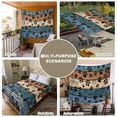 thumbnail image 6 of Navy Blue Brown Large Tapestry for Bedroom Wall Hanging Tapestry, Rustic Farmhouse Dog Paw Vintage Ceiling Backdrop Tapestries Poster Blanket Wall Decor for Teens Room Living Room Dorm 85" x 90", 6 of 8