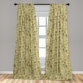 thumbnail image 5 of Ambesonne Woodland Curtains, Green Leaves and Pinecones, Pair of 28"x63", Pale Olive Green, 5 of 5
