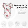 thumbnail image 6 of Naloa Watermelon Women's Short-Sleeved Onesie, One-Piece Swimsuit for Parties, dates, clubs - Small, 6 of 9