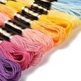 thumbnail image 2 of 1Set 12 Skeins 12 Colors 6-Ply Polyester Embroidery Floss Cross Stitch Threads Bright Sunset Color Series Mixed Color 0.5mm 8.75 Yards(8m)/Skein 12 skeins/set, 2 of 3