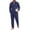 Navy, variant on LEKWK Mens Linen Sets Lightweight 2 Piece Lounge Set Button Down Long Sleeve Shirt and Relaxed Pants Matching Outfits for Beach Vacation Travel