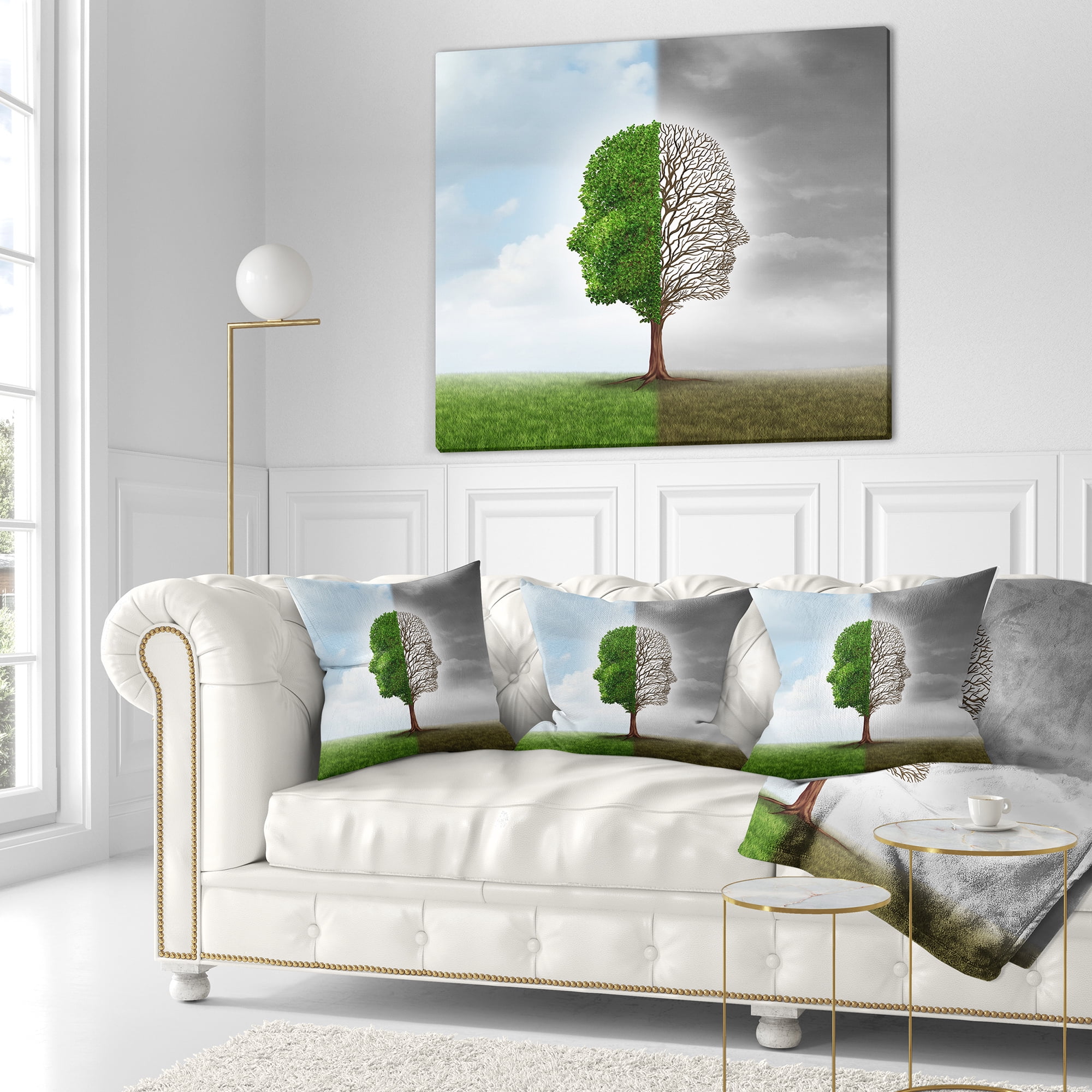 Designart Human Emotion - Contemporary Throw Pillow - 16x16