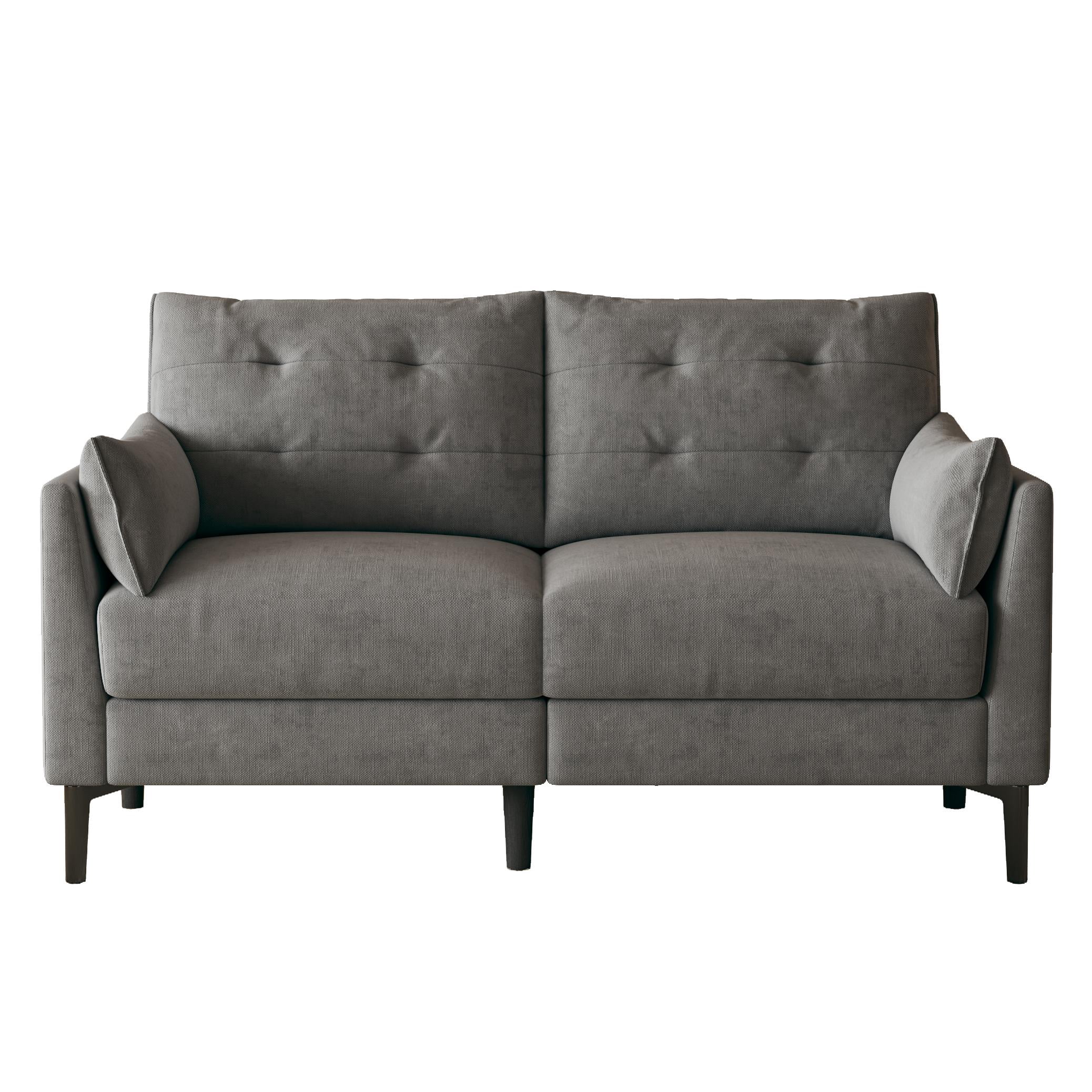 Modern Loveseat Sofa,57.5" Linen Fabric Love Seat Couches,Button Tufted Upholstered Furniture,Small Couch for Living Room,Bedroom,Dark Gray