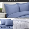 thumbnail image 2 of Sheetsnthings 8pc Bed in a Bag Set: King Size, Viscose from Bamboo, Solid Periwinkle (Sheet Set & Duvet Cover Set) + White Down Alternative Comforter, 2 of 2