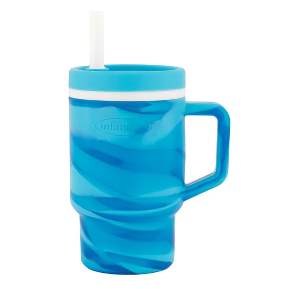 Infantino My 1st Tumbler – Adorable 9oz. Training Cup with Toddler-Friendly Straw and Handle, Blueberry Swirl