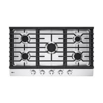 LG 36 Inch Gas Cooktop with 5 Sealed Burners Stainless Steel CBGJ3623S