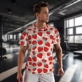 thumbnail image 3 of Wukai Red Strawberry Print Men's Short-Sleeved Mesh T-Shirt,Quick-Dry Short Sleeve Workout T-Shirt-6X-Large, 3 of 8