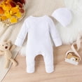 thumbnail image 4 of GYRATEDREAM Newborn Baby Boy Girl Romper Bodysuit Long Sleeve Onesie Jumpsuit Ribbed Outfit Clothes with Hat, 4 of 11