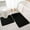 🔥 Black_Hot#19622, variant on Bathroom Water Absorbing Door Mat Set | Non Slip Fast Dry Rug | Soft Polyester Fabric | 2 Piece | Includes U-Shaped Toilet Mat & Rectangular Floor Mat | Khaki Pink Navy Coffee Gray | 40x50cm 50x80cm