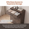 thumbnail image 6 of CHITOOMA 5 Drawer Dresser Wooden, Fluted Tall Dresser for Bedroom, Chest of Drawers for Living Room Hallway, Walnut, 6 of 7