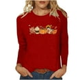 thumbnail image 2 of Simua Hauts Imprimés Floraux pour Femmes, Coupe Ample Décontractée, Col Rond, Manches Longues, T-Shirts Mignons, Tuniques Unies, 2 of 4