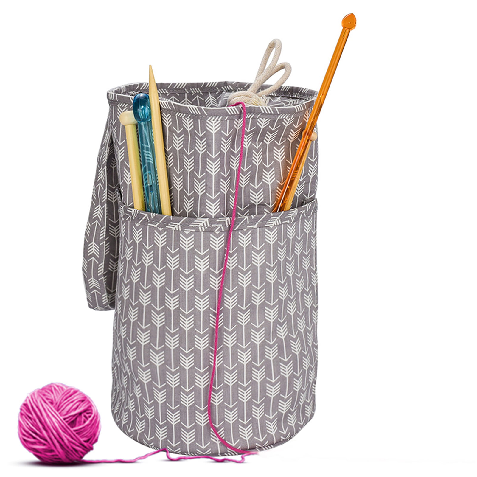 Yarn Portable Durable Storage Tote Organizer Knitting Needles Supplies Gifts Knitting Bag 