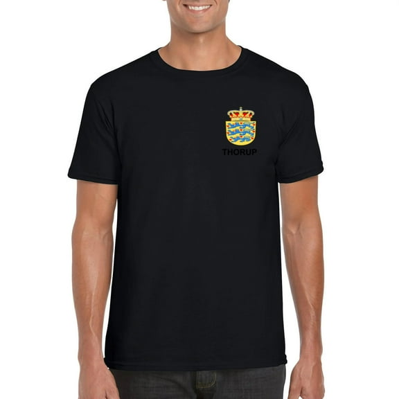 Thorup Denmark Coat Of Arms Family Surname Heritage T Shirt, for men & women, up to size 5XL