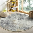 thumbnail image 2 of Moynesa 3'Round Modern Abstract Round Rug,Gray Kitchen Rug Washable Entryway Circle Rug Soft Bedroom Mat, Contemporary Non Slip Indoor Floor Throw Carpet for Under Dining Table Nursery Home, 2 of 7