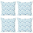 thumbnail image 1 of Ambesonne Fish Throw Pillow Cover 4 Pack, Geometric Net Design Dots, 24", Blue Pale Blue White, 1 of 2