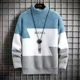 thumbnail image 5 of Suéteres de punto para hombre, jersey de manga larga con colores contrastantes, jerséis gruesos de estilo coreano para hombre, prendas de punto para otoño e invierno, 5 of 5