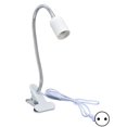 thumbnail image 1 of Portalámparas de mesa blanco con clip ajustable y casquillo E27/E26 - Material duradero - Rotación de 360 ​​grados - Enchufe europeo (100-240V), 1 of 10