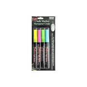 Bistro Chalk Marker Fine Point Set 4/Pkg-Fluorescent Pink, Blue, Green & Yellow