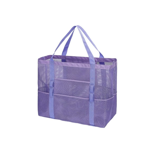 Rangement Textile pour la Maison pour Usage Extérieur Sac de Plage en Maille Surdimensionné avec Poche Zippée Construction en Nylon Durable pour Piscine Croisière Camp et Plage