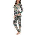 thumbnail image 2 of Renewold Trendy Women Nightwear Pajama Sets 2 Pieces Hummingbird Graphic Lightweight Pants Bottoms with Big Pockets & Pullover Athletic Clothing,Size M Vacation Holiday Sleepwear Outfits, 2 of 4