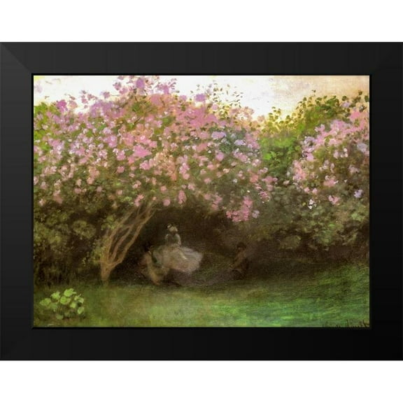 Monet, Claude 14x12 Black Modern Framed Museum Art Print Titled - Beneath the Lilacs 1872