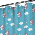 thumbnail image 3 of Blue Cartoon Unicorn Head Star Cloud Pattern Shower Curtain 84"x72" ,Bathroom Decorative Shower Curtains Set with 12 Hooks,Modern Waterproof Washable Shower Curtain, 3 of 6