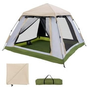 Gymax Instant Pop-up Tent 2-4 Person Camping Tent w/ Removable Rainfly & Carrying Bag