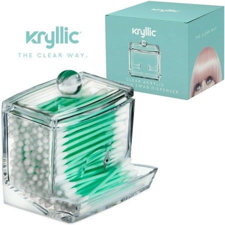 Qtip Cotton Swab Dispenser Holder Acrylic Apothecary Vanity Countertop Organizer Box Jars For Qtips Bobby Pins Toothpicks Cotton Balls Any Small Health Beauty Bathroom Walmart Canada