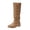Khaki, variant on Women's Knee High Boots Tall Slouch Boots Women's Slouchy Comfortable Pull On Flat Boots Fall Winter Solid Color Pleated Boots