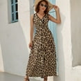 thumbnail image 5 of Leopard Print Dress Fashion Boho Beach Long Dresses Female Party Printed Maxi Dress, 5 of 9