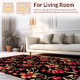 thumbnail image 2 of Flatwoven High Traffic Area Rug, Black Cat & Blossoms Entryway, Non Slip, Stain Resistant, Washable Area Rugs for Living Room, Bedroom(Black, 4X6), 2 of 8