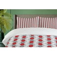 thumbnail image 4 of Ambesonne Abstract Duvet Cover Sets, Overlapping Retro Shapes, 2-King, Pale Grey Red, 4 of 7