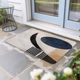 thumbnail image 2 of Navy Blue Black Abstract Art Doormat Outdoor Entrance 24"x36", Modern Aesthetic Geometric Absorb Moisture Dirt Door Mats, Non-Slip Rubber Backing Floor Mats Indoor, Low-Profile Front Door Rugs, 2 of 9