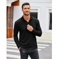 thumbnail image 6 of COOFANDY Men's Classic Polo Shirt Casual Knit Long Sleeve Polo Shirts Lightweight Polos, 6 of 9