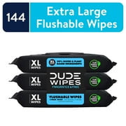 DUDE PRODUCTS Dude Wipes Extra Large Fragrance Free Fragrance Free Flushable Wipes 3 - 48 Wipe Packs
