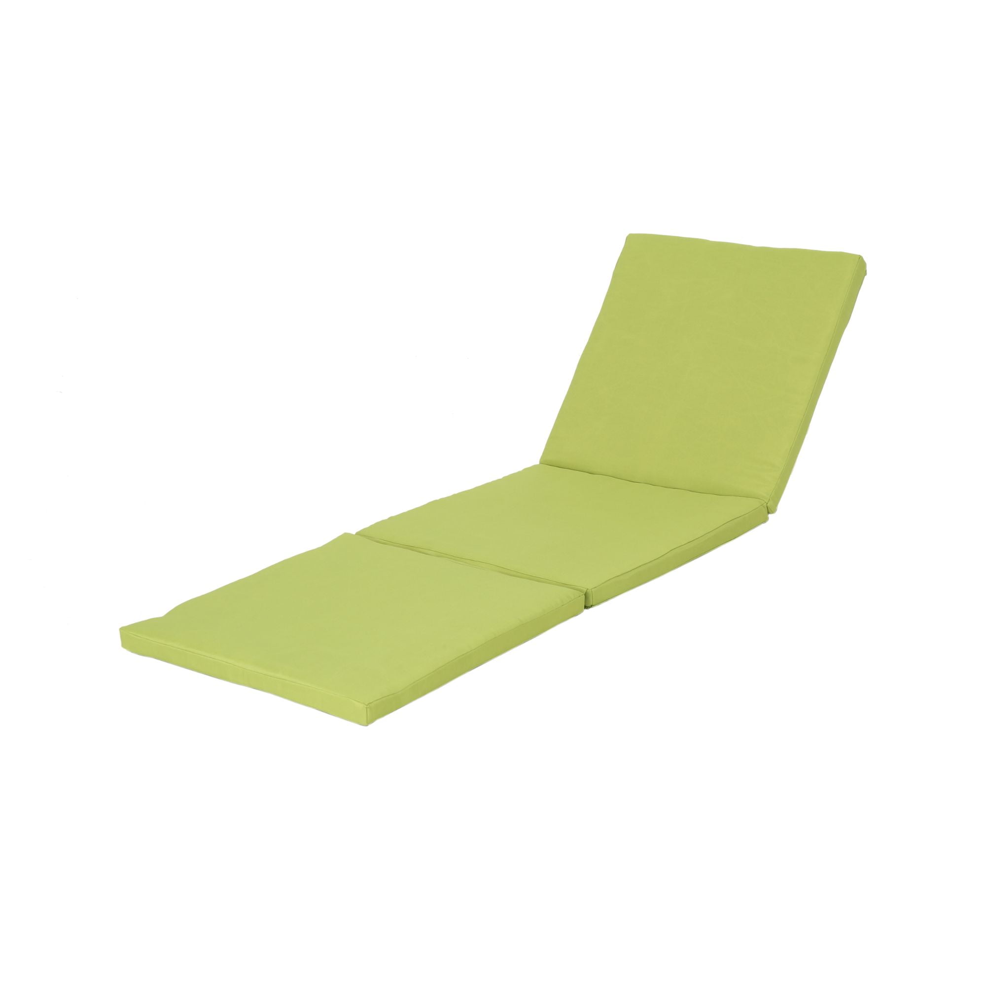 76.75" Green Contemporary Solid Outdoor Patio Chaise Lounge Cushion