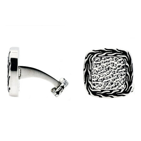 Arista Men's Cuff Links in Black Stainless Steel
