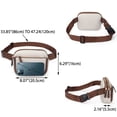 thumbnail image 5 of UTO Belt Bag for Women Crossbody Waist Bag PU Leather Fanny Packs with Adjustable Strap for Traveling Outdoors Hiking(Off-White with brown), 5 of 9