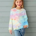 thumbnail image 3 of Hicidod Girls Shirts Long Sleeve Crew Neck Trendy Tie-Dye Casual Kids Tunic Tops Loose Fit Soft Comfortable Toddler Blouse T-Shirt, 3 of 6